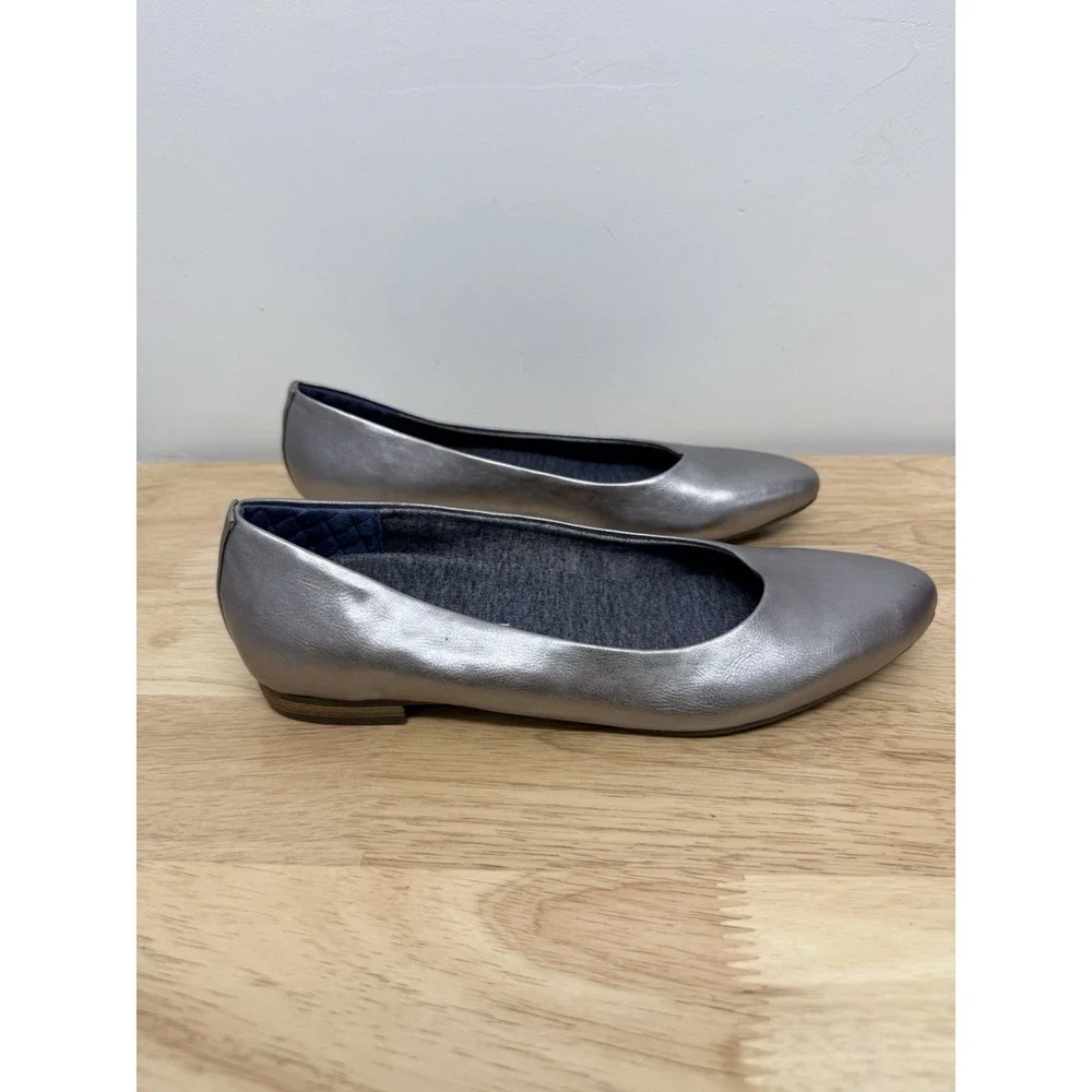 Dr. Scholl's Aston ballet flats in a‎ pewter metallic Size 7.5 Women's #63